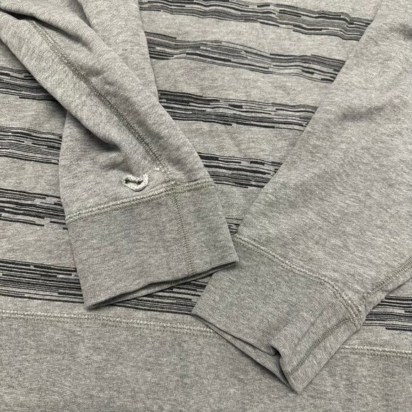 Nike Sportswear Heather Gray Striped Men XL Crew Swoosh Logo Pullover Sweatshirt - Picture 3 of 9